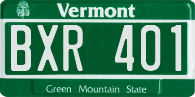 VT license plate BXR401