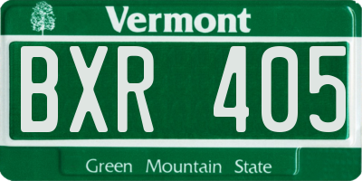 VT license plate BXR405