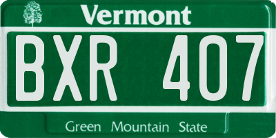 VT license plate BXR407