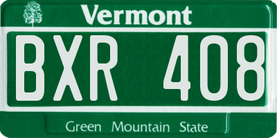 VT license plate BXR408