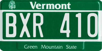 VT license plate BXR410