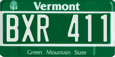 VT license plate BXR411