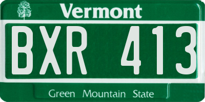 VT license plate BXR413