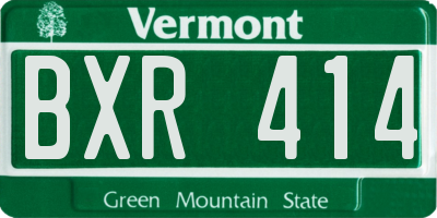VT license plate BXR414