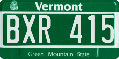 VT license plate BXR415