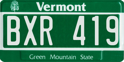 VT license plate BXR419