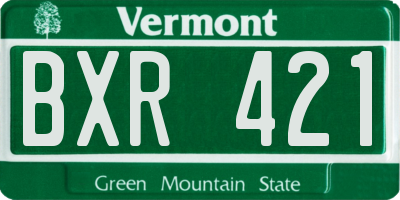VT license plate BXR421