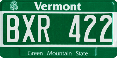 VT license plate BXR422