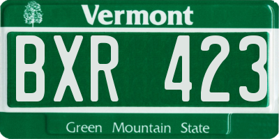 VT license plate BXR423