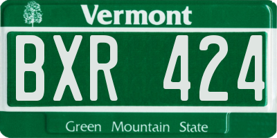 VT license plate BXR424