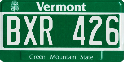 VT license plate BXR426