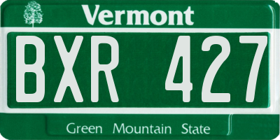 VT license plate BXR427