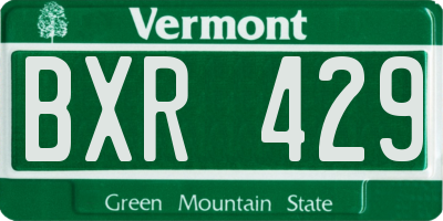 VT license plate BXR429