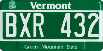 VT license plate BXR432