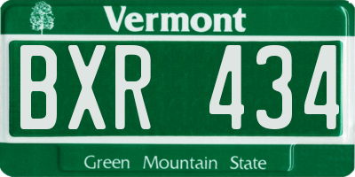 VT license plate BXR434