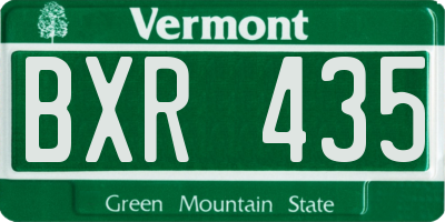VT license plate BXR435