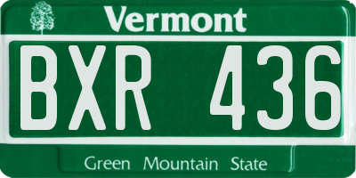 VT license plate BXR436