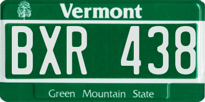 VT license plate BXR438
