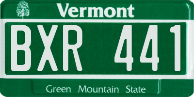 VT license plate BXR441