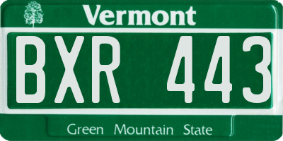 VT license plate BXR443