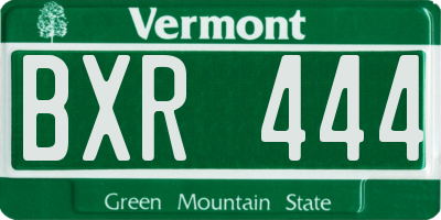 VT license plate BXR444