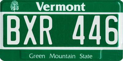VT license plate BXR446