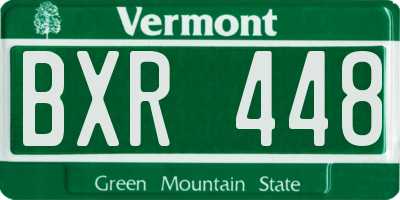 VT license plate BXR448