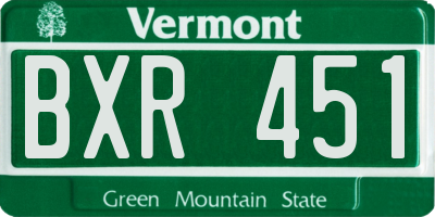 VT license plate BXR451