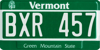 VT license plate BXR457