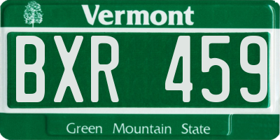 VT license plate BXR459