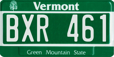 VT license plate BXR461