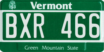 VT license plate BXR466