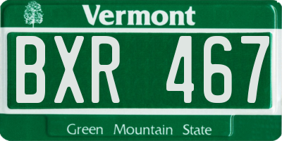 VT license plate BXR467