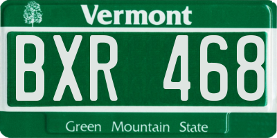 VT license plate BXR468