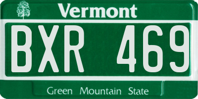 VT license plate BXR469