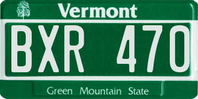 VT license plate BXR470