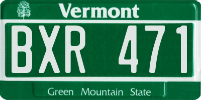 VT license plate BXR471
