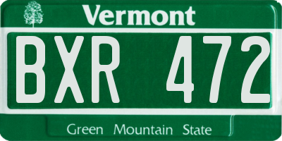 VT license plate BXR472