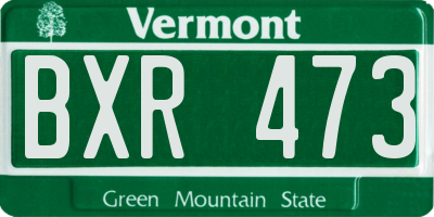 VT license plate BXR473
