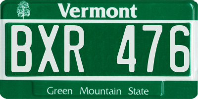 VT license plate BXR476