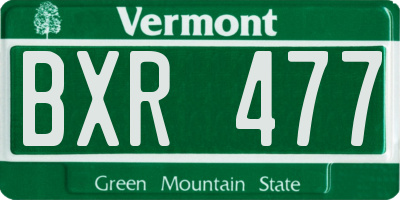 VT license plate BXR477