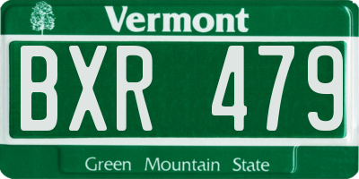 VT license plate BXR479