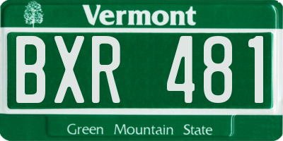VT license plate BXR481