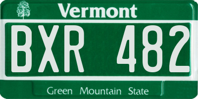 VT license plate BXR482