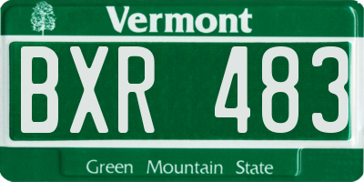 VT license plate BXR483