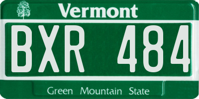VT license plate BXR484