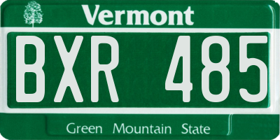 VT license plate BXR485