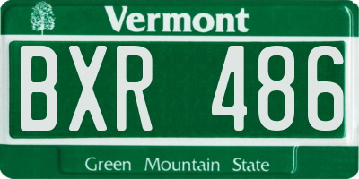 VT license plate BXR486