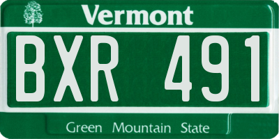 VT license plate BXR491