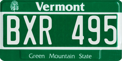 VT license plate BXR495
